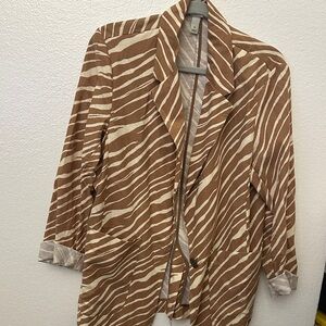 a new day Brown Zebra Print Blazer